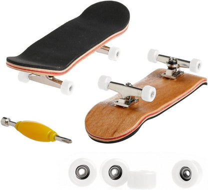 Professional Mini Maple Wooden Fingerboards, 1 Pack(Yellow) | 1Set Finger Skateboards, 5 Layers Maple Panel Mini Skateboards for Fingers, Fingerboard for Kids Brithday Gift