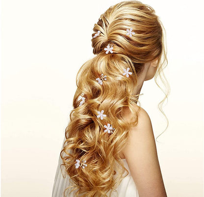10 Pcs Pearl Mini Claw Clips Daisy Floral Hair Clips, Sweet Artificial Bangs Clips Decorative, Decorative Hair Accessories for Women and Girls