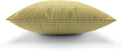 AOYEGO Gingham Yellow White Plaid Checkered Throw Pillow Cover Mesh Grid Tartan Lattice Line Striped Classic Pillow Case 18x18 Inch Decorative Men Women Room Cushion Cover for Home Couch Bed