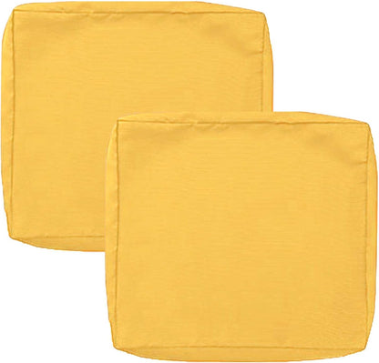 SK Studio Patio Cushion Covers Replacement, 2 Pack Waterproof Outdoor Furniture Seat Cushion Slipcover with Zipper for Garden and Backyard, Yellow