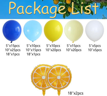 Lemon Balloon Arch Kit 144Pcs Navy Blue and Yellow Balloons Garland with Lemon Foil Balloons for Lemon Lime Tropical Amalfi Coast Bachelorette Bridal Shower Wedding Birthday Party Decorations