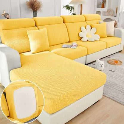 Sofa Covers for Dogs, Sofa Covers for Couch, Washable Universal Anti-Slip Stretch Sofa Coversfor Cushion Couch Sofa Pet Friendly (A-Lemon Yellow,Large Single Seat Cover)