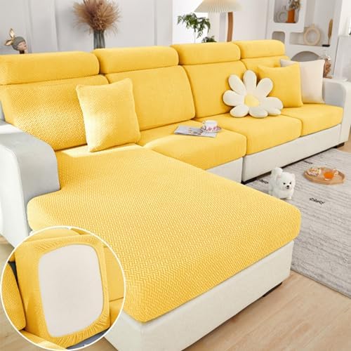 Sofa Covers for Dogs, Sofa Covers for Couch, Washable Universal Anti-Slip Stretch Sofa Coversfor Cushion Couch Sofa Pet Friendly (A-Lemon Yellow,Large Single Seat Cover)