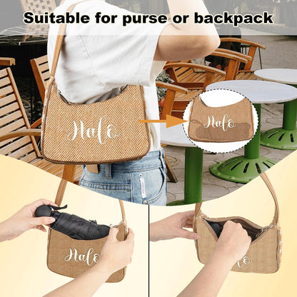 Compact Mini Umbrella for Purse, Small Sun & Rain Umbrellas with Case, Travel Folding Umbrella