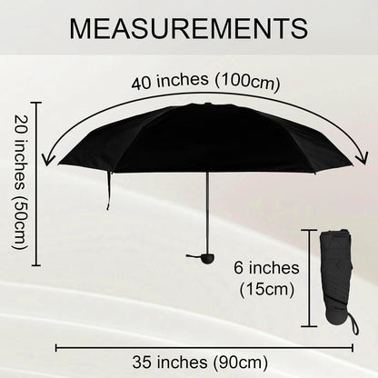 Compact Mini Umbrella for Purse, Small Sun & Rain Umbrellas with Case, Travel Folding Umbrella