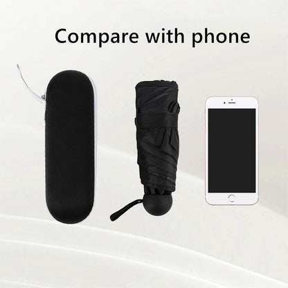 Compact Mini Umbrella for Purse, Small Sun & Rain Umbrellas with Case, Travel Folding Umbrella