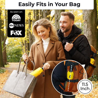Strongest Windproof Travel Umbrella (Compact, 100MPH Wind-Tested), Light, Portable, One-Handed Use, Automatic Folding Rain Umbrella, Durable, Premium Grip, Fits Car & Backpack