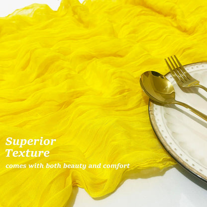 10Pack Yellow Cheesecloth Table Runner Sheer Cheese Cloth Table Runners | Gauze Yellow Table Runner for Wedding Party Baby Shower Home Decor