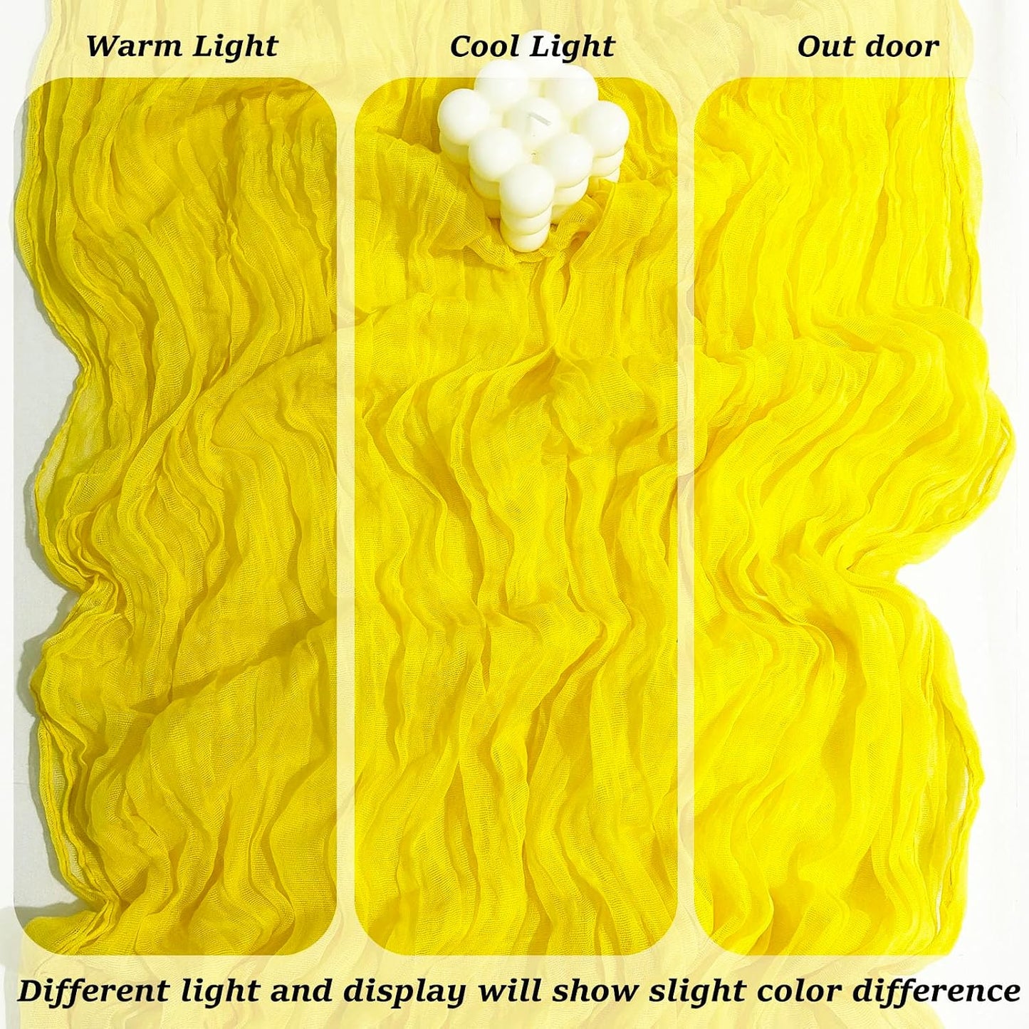 10Pack Yellow Cheesecloth Table Runner Sheer Cheese Cloth Table Runners | Gauze Yellow Table Runner for Wedding Party Baby Shower Home Decor