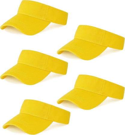 5 Pieces Sport Wear Athletic Visor Sun Sports Visor Hat Visor Adjustable Cap for Women and Men (One Size)