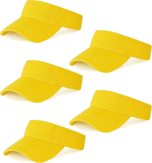 5 Pieces Sport Wear Athletic Visor Sun Sports Visor Hat Visor Adjustable Cap for Women and Men (One Size)