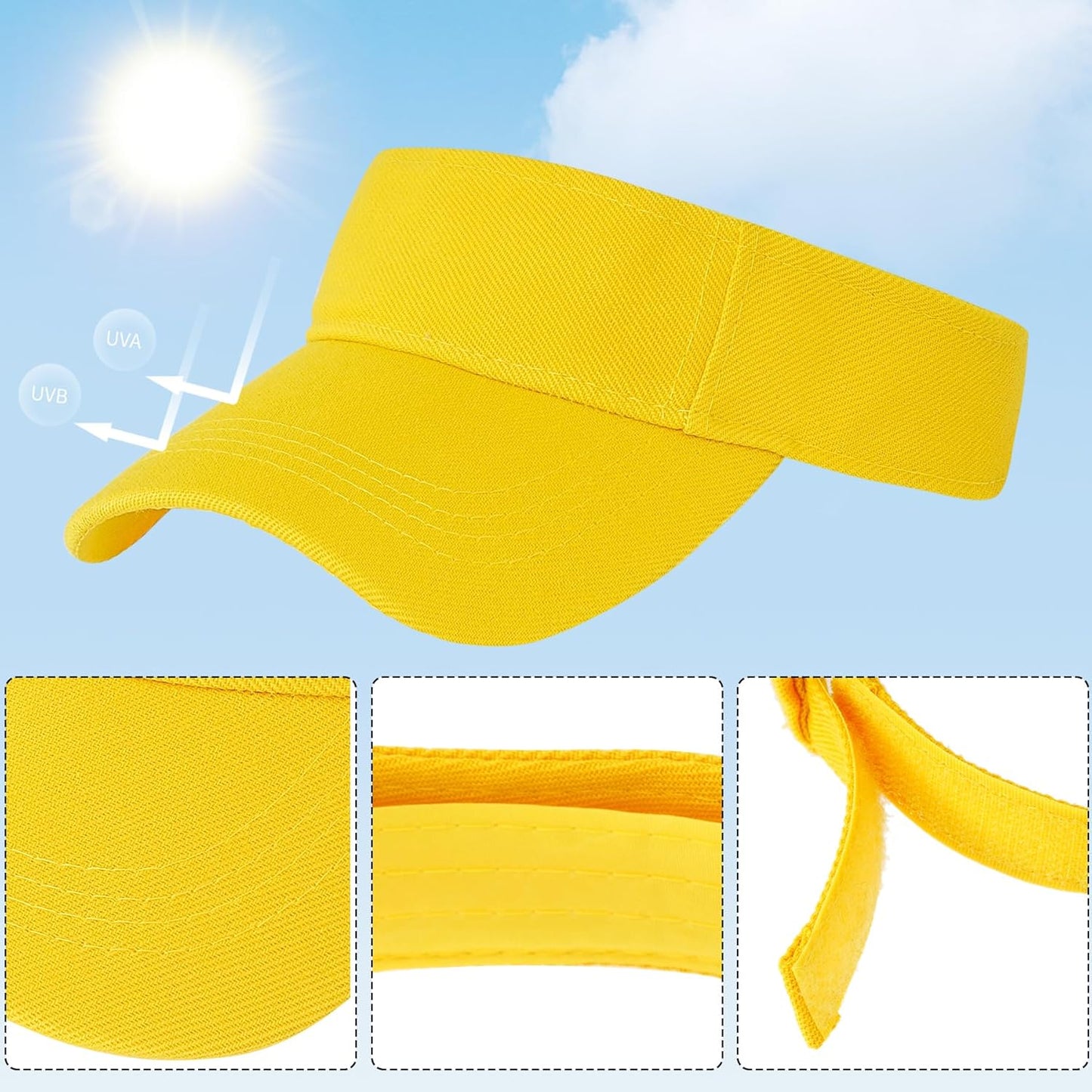5 Pieces Sport Wear Athletic Visor Sun Sports Visor Hat Visor Adjustable Cap for Women and Men (One Size)