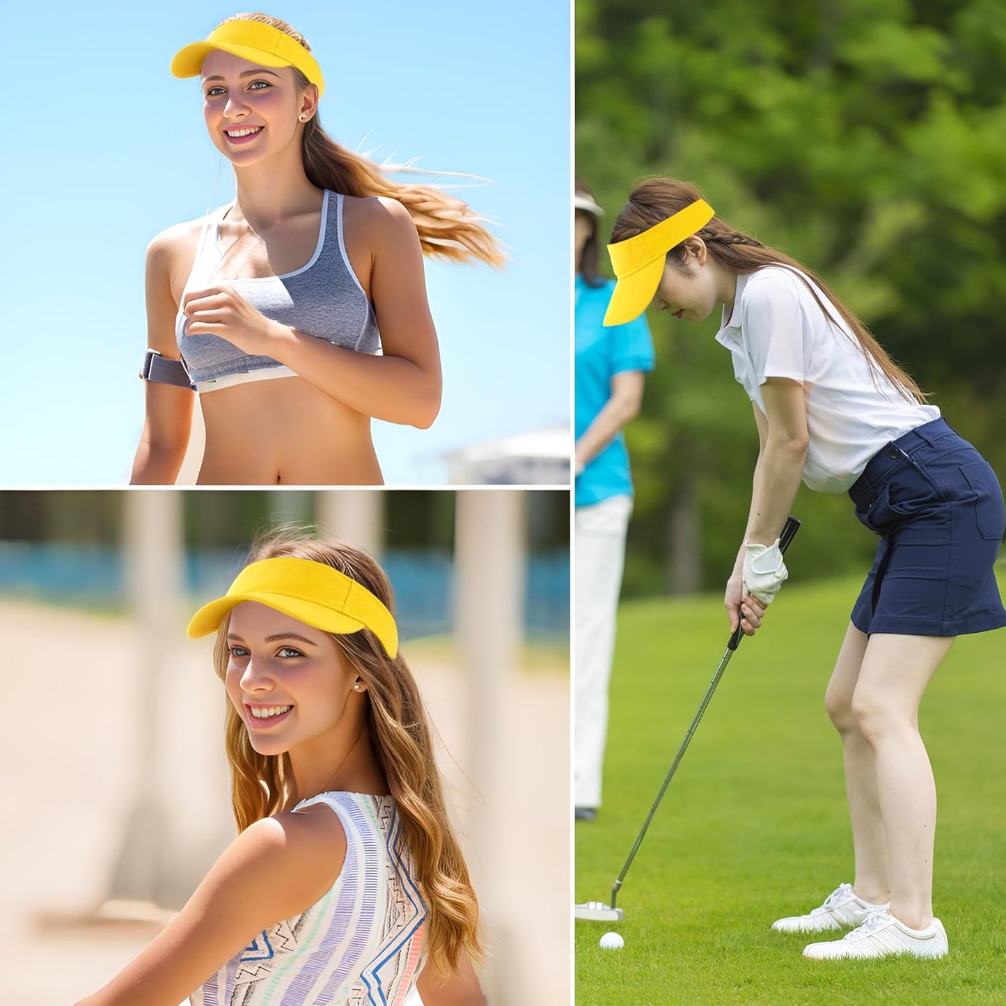 5 Pieces Sport Wear Athletic Visor Sun Sports Visor Hat Visor Adjustable Cap for Women and Men (One Size)