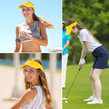 5 Pieces Sport Wear Athletic Visor Sun Sports Visor Hat Visor Adjustable Cap for Women and Men (One Size)