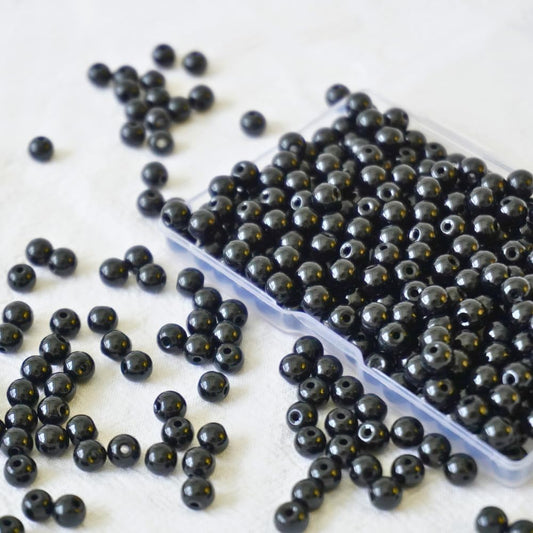 240pcs Glass Beads for Bracelets, 6mm Round Glass Beads for Jewelry Making DIY Crafts (Yellow)
