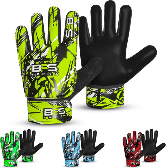 Kids Soccer Goalie Gloves – Youth Football Goalkeeper Gloves for Boys, Youth & Children with Strong Anti-Slip 4mm Latex Grip Palm, Double Wrist Support & Durable Football Gloves