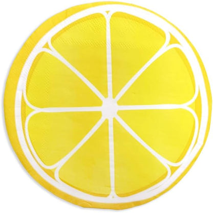 Summer Paper Napkins Disposable Decorative Lemon Slice Shaped Printed Dinner/Lunch Napkins for Party, Home Table Decor. 60PCS, 2-Ply, Folded 5.91 x 5.91 In.