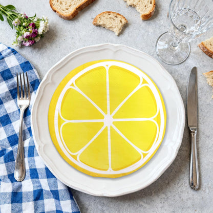 Summer Paper Napkins Disposable Decorative Lemon Slice Shaped Printed Dinner/Lunch Napkins for Party, Home Table Decor. 60PCS, 2-Ply, Folded 5.91 x 5.91 In.
