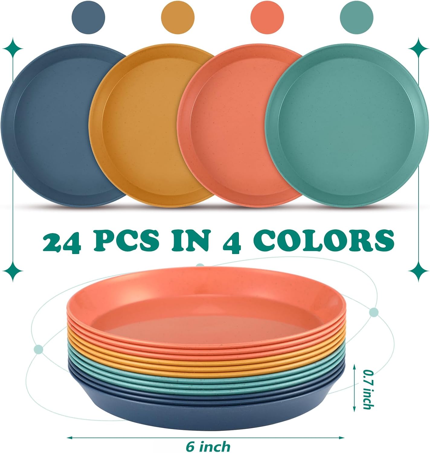 24 Pieces Fatigue Relief Cat Bowl 6 Inch Shallow Cat Food Dish Stray Wet Feeding Bowls Wide and Small Pet Plates for Ferrets Feral Short Legged Kitten Shelter(Elegant Color,Convention)