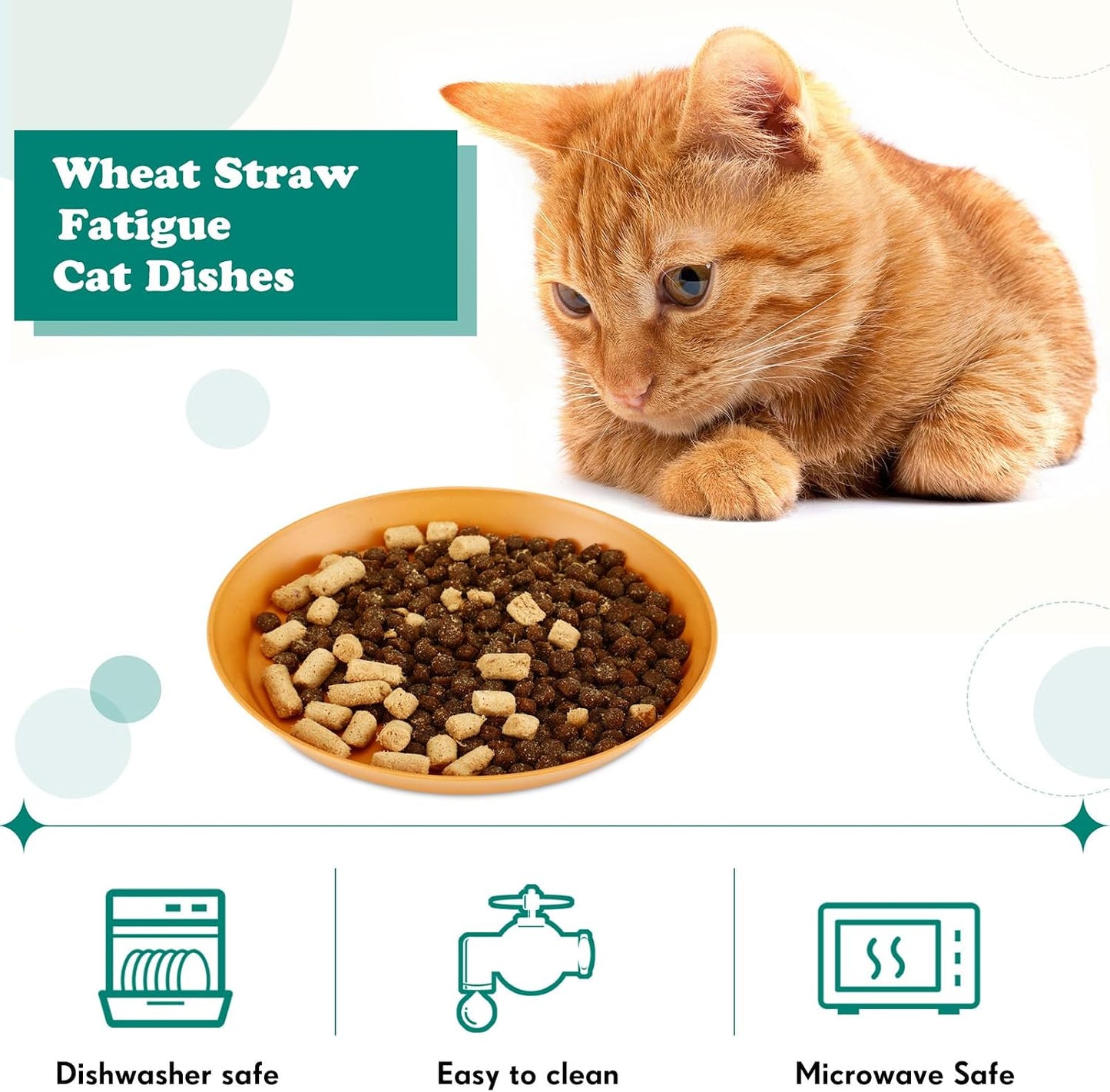 24 Pieces Fatigue Relief Cat Bowl 6 Inch Shallow Cat Food Dish Stray Wet Feeding Bowls Wide and Small Pet Plates for Ferrets Feral Short Legged Kitten Shelter(Elegant Color,Convention)