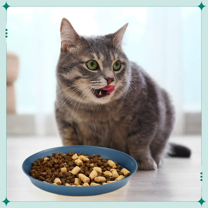 24 Pieces Fatigue Relief Cat Bowl 6 Inch Shallow Cat Food Dish Stray Wet Feeding Bowls Wide and Small Pet Plates for Ferrets Feral Short Legged Kitten Shelter(Elegant Color,Convention)