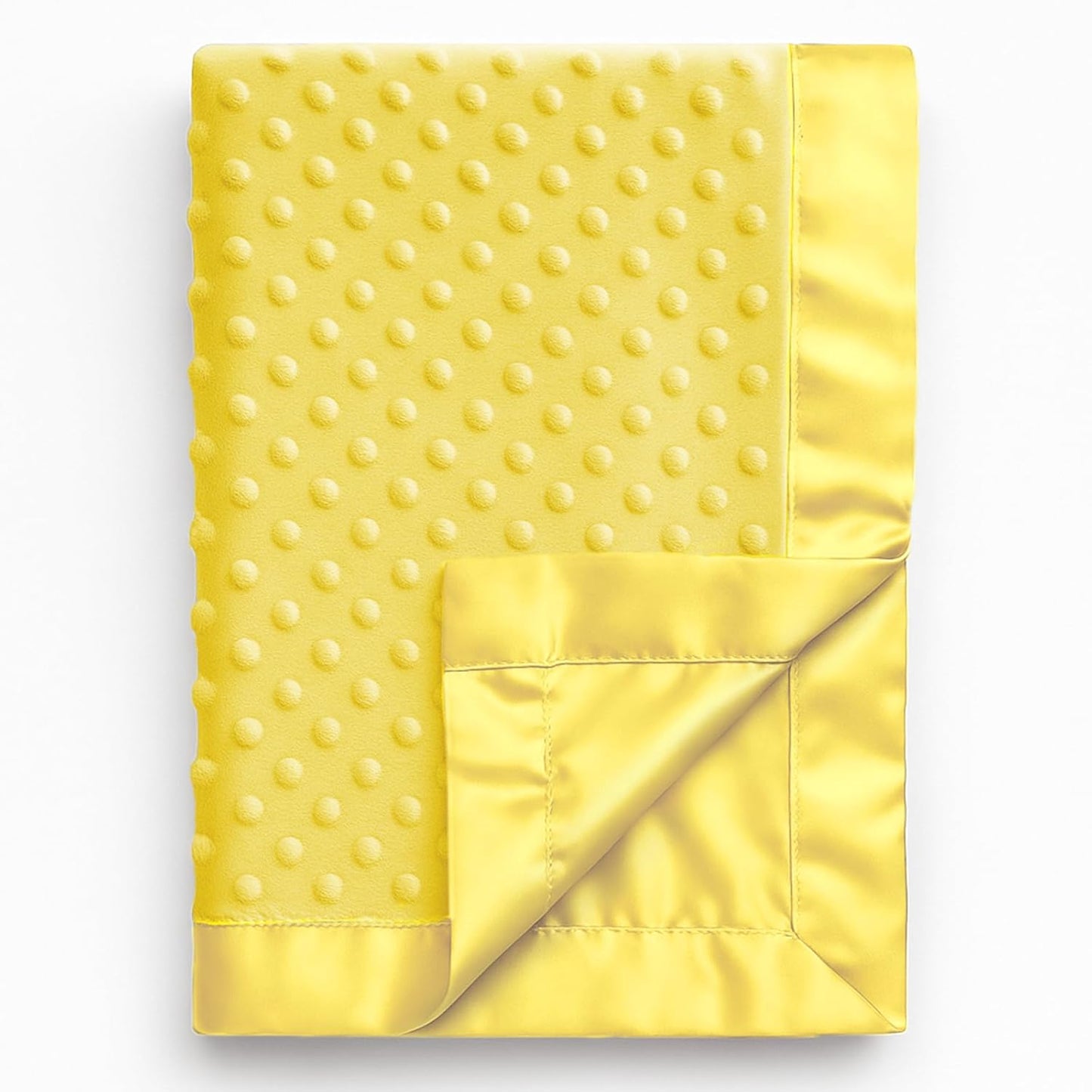 Baby Soft Minky Polyester Blanket with Satin Backing Baby Gifts for Boys and Girls Pet Blanket for Dogs/Cats/Puppies (Yellow, 30’’ x 40’’)