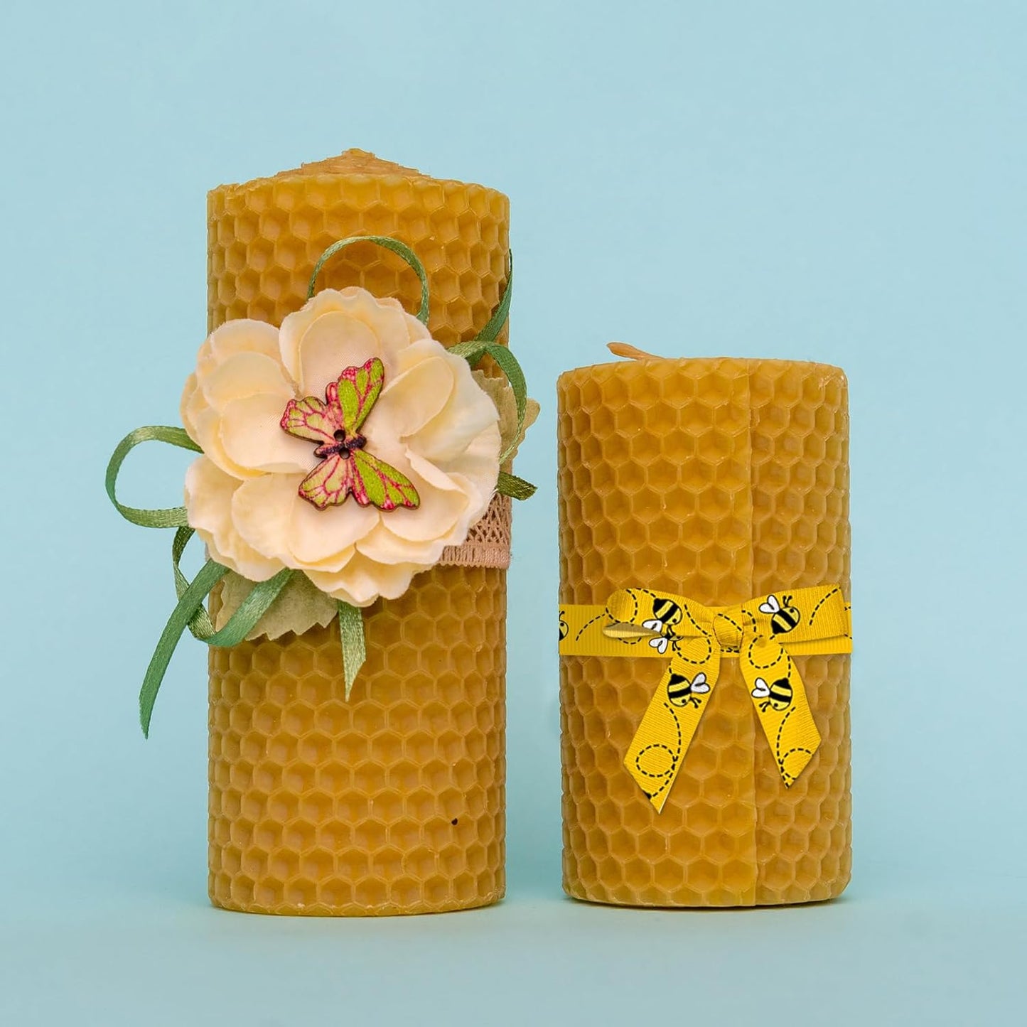 6 Rolls 30 Yards Spring Bee Ribbons for Crafts Wrapping Wreath Bows 3/8'' Honeycomb Bumble Bee Ribbon Yellow Honey Grosgrain Ribbons for Party Home Holiday Decoration Supplies