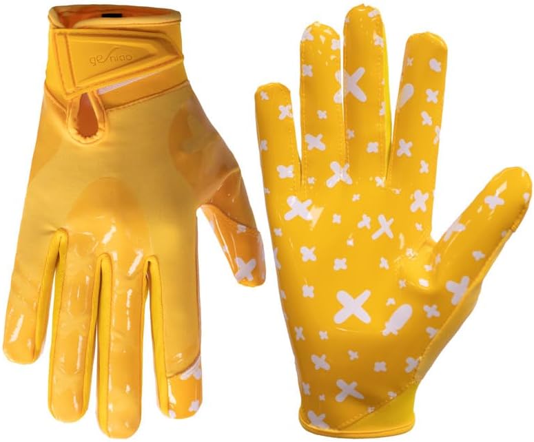 Football Gloves,Sticky Adhesive Palms Receiver Gloves,Non-Slip Flag Football Accessories for Family and Friends