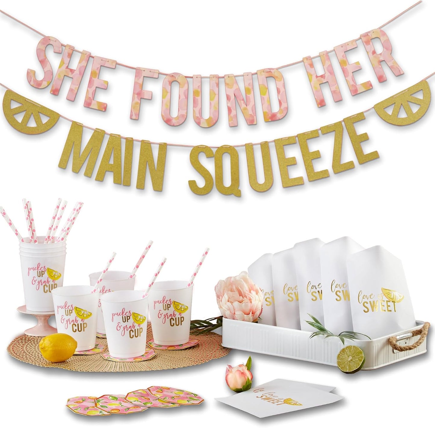 She Found Her Main Squeeze Lemon Themed Bridal Shower Decorations, Engagement Party Decoration, Bachelorette Decor Kit