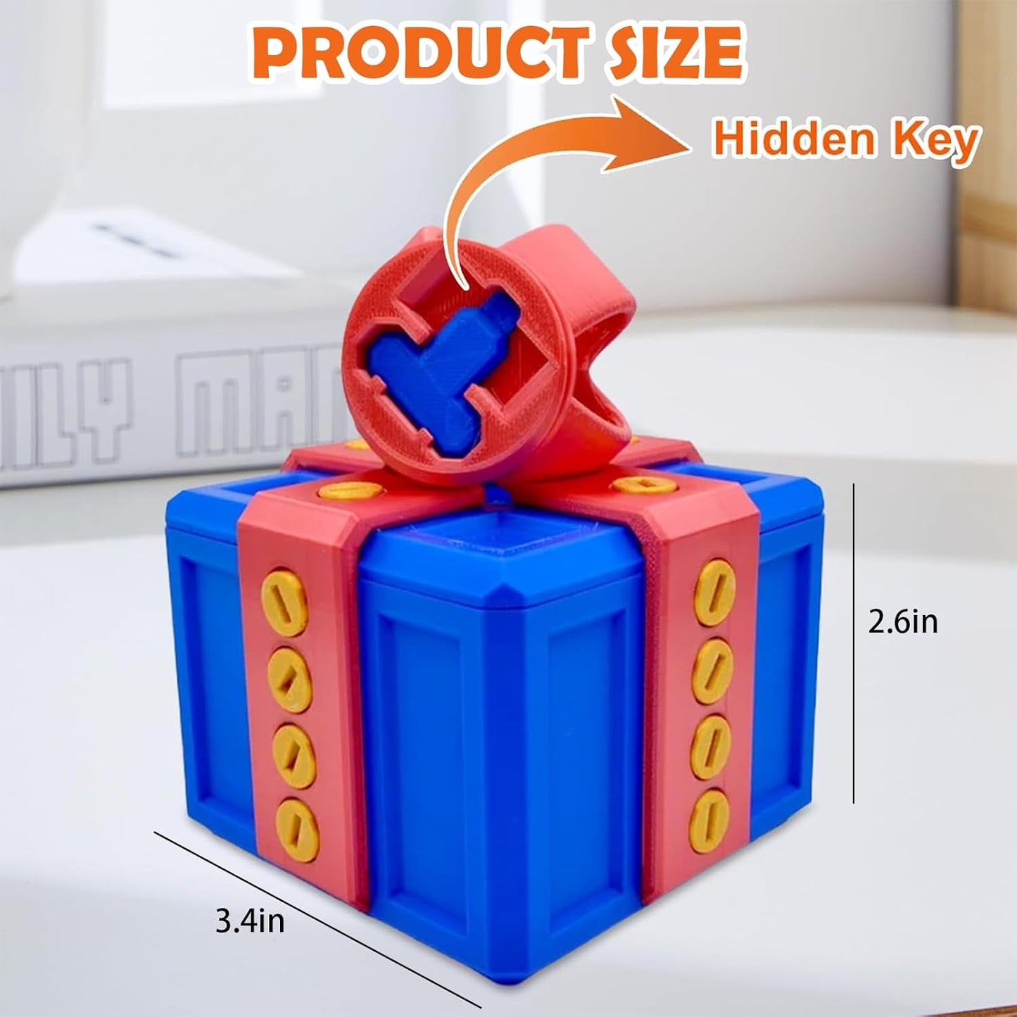 Annoying Gift Box with Screws, Annoying Present Prank Screw Box, Money Card Container Novelty Box, Take Apart Puzzle Surprise Funny (Yellow)