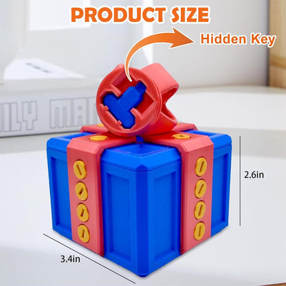 Annoying Gift Box with Screws, Annoying Present Prank Screw Box, Money Card Container Novelty Box, Take Apart Puzzle Surprise Funny (Yellow)