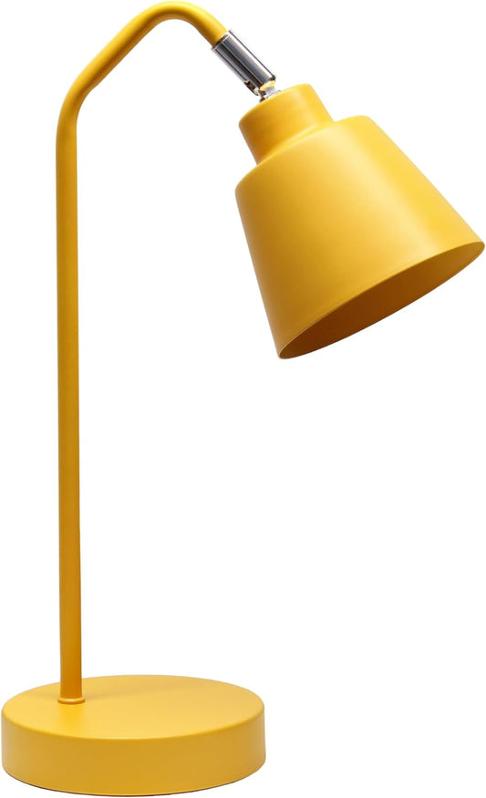 LD1077-YLW 16" Sleek Essentials Adjustable Metal Desk Task Lamp, for Office, Desk, Nightstand, Dorm, Yellow
