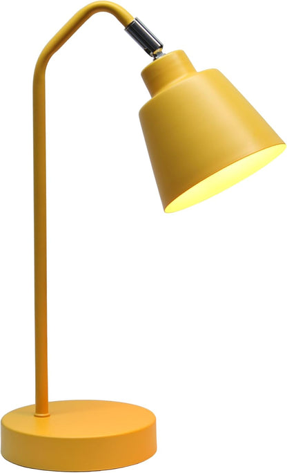 LD1077-YLW 16" Sleek Essentials Adjustable Metal Desk Task Lamp, for Office, Desk, Nightstand, Dorm, Yellow