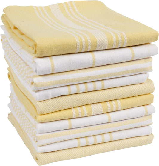 Soho Kitchen Dish Towels - Set of 10, 18 x 28 Inch (Yellow)