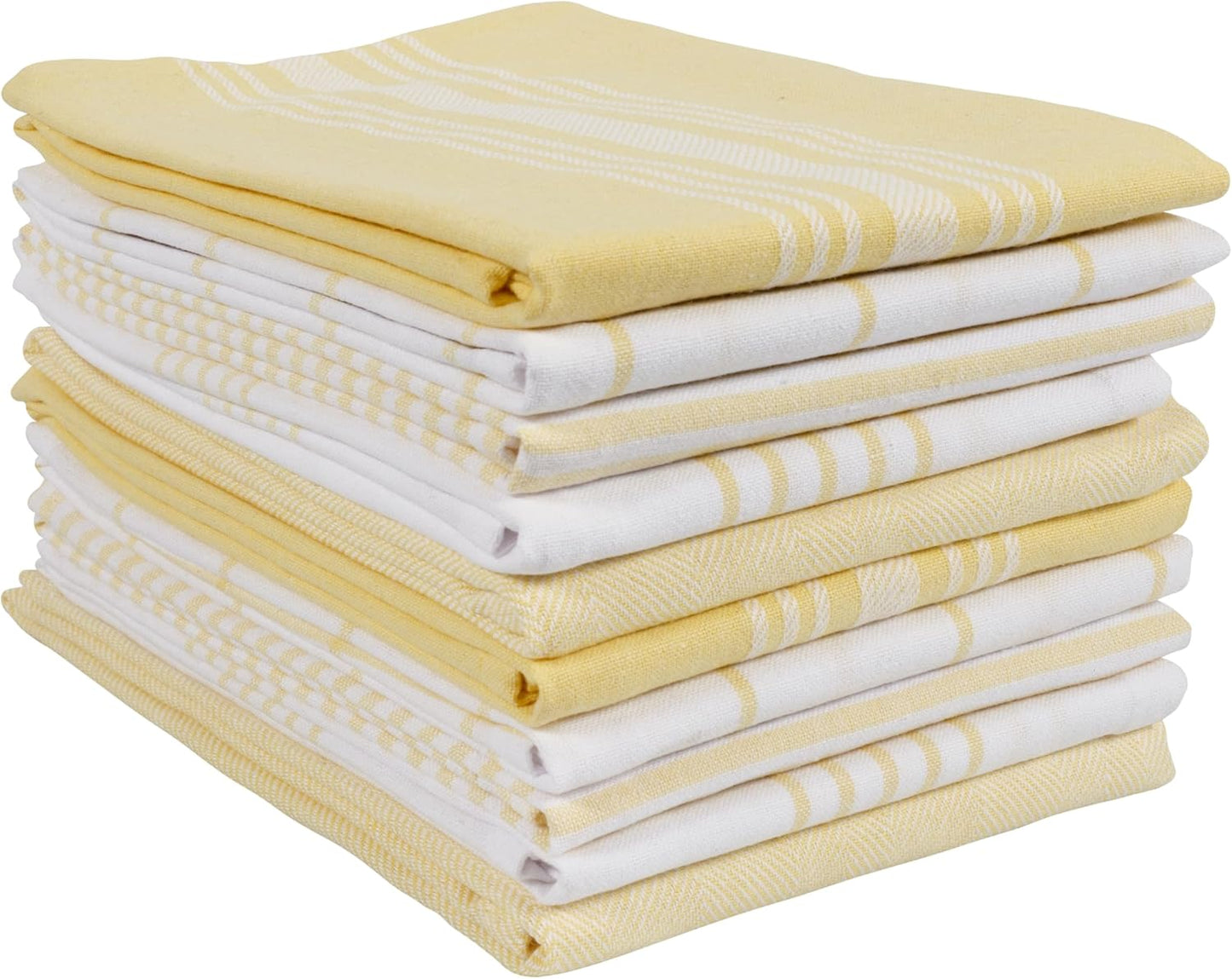Soho Kitchen Dish Towels - Set of 10, 18 x 28 Inch (Yellow)