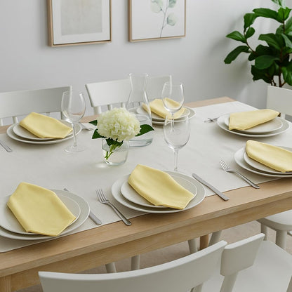 Lemon Cotton Cloth Napkins 18x18 Inches Set of 6 | Reusable Dining Table Napkins for Home, Kitchen, Restaurant & Parties