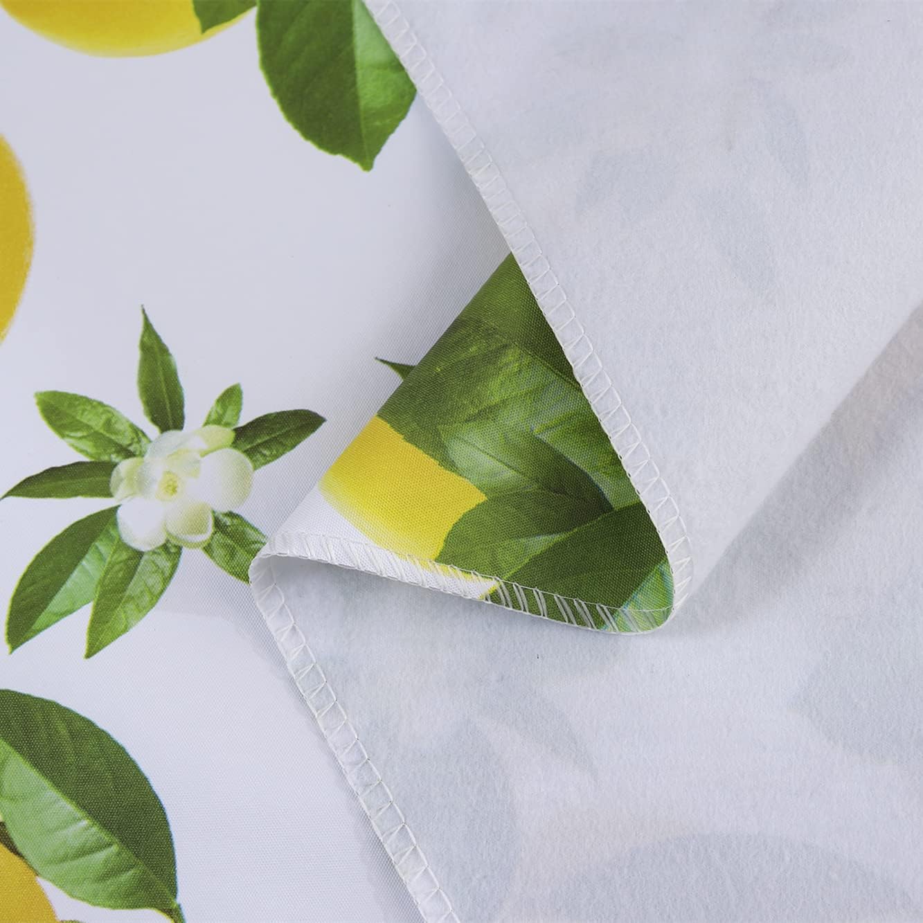 Vinyl Tablecloth with Flannel Backed Waterproof Oil-Proof PVC Table Cloth Wipeable Spill-Proof Plastic Table Cover for Indoor and Outdoor(Lemon, 60 x 102 Inch Rectangle)