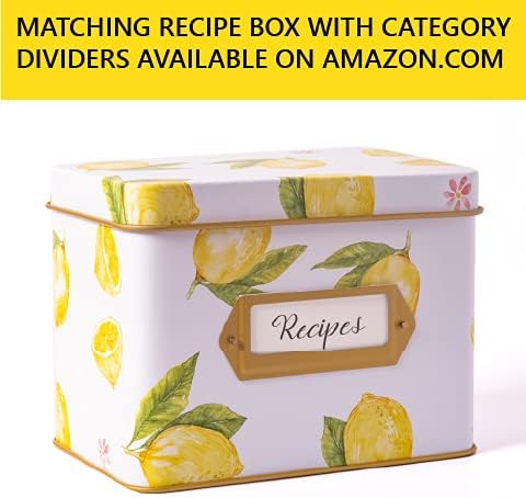 Lemon Recipe Cards 4x6 Double Sided - Set Of 50 Thick Recipe Cards