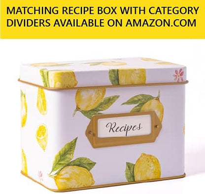 Lemon Recipe Cards 4x6 Double Sided - Set Of 50 Thick Recipe Cards