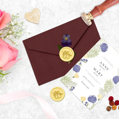 Lemons Wax Seal Stamp, Vintage Sealing Wax Stamp for Wedding Party Invitations Envelopes Gift Packing