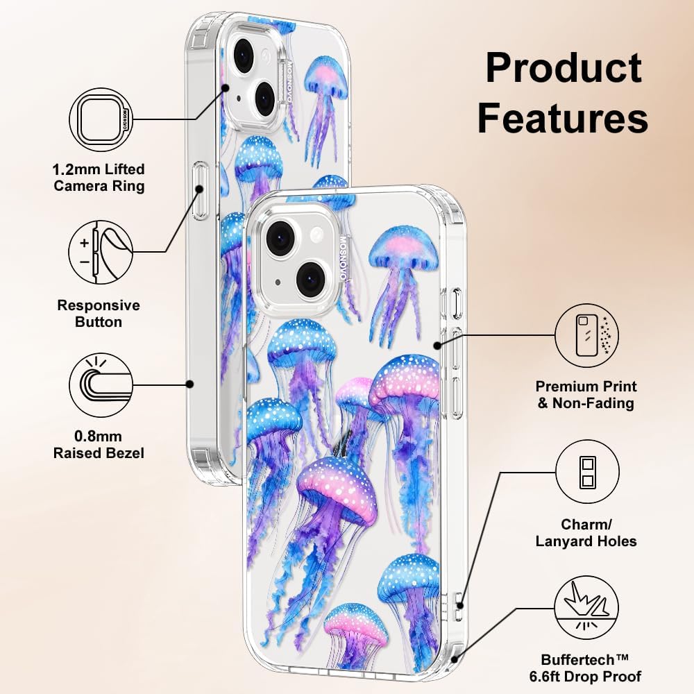 Case for iPhone 13 Pro Max, [Buffertech 6.6ft Military-Grade Drop Protection] [Anti Peel Off Tech] Clear TPU Bumper Phone Case Cover Design - Lemon - Colors E