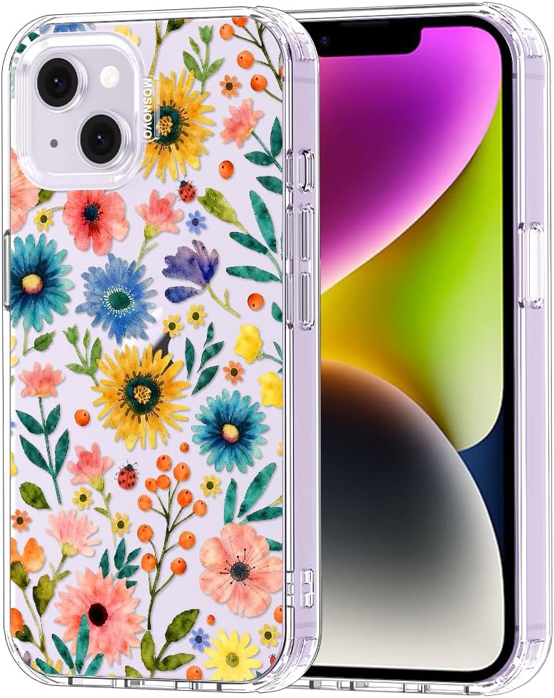 Case for iPhone 13 Pro Max, [Buffertech 6.6ft Military-Grade Drop Protection] [Anti Peel Off Tech] Clear TPU Bumper Phone Case Cover Design - Lemon - Colors E