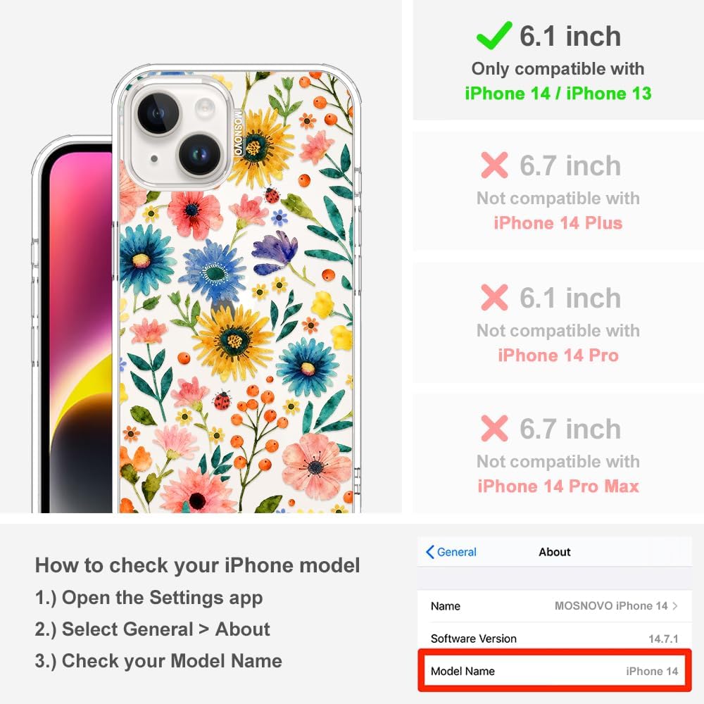 Case for iPhone 13 Pro Max, [Buffertech 6.6ft Military-Grade Drop Protection] [Anti Peel Off Tech] Clear TPU Bumper Phone Case Cover Design - Lemon - Colors E