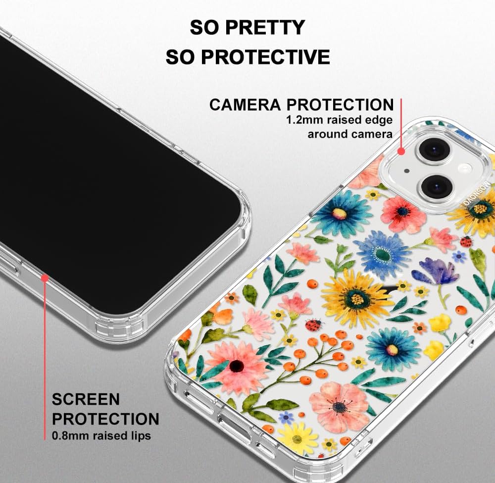 Case for iPhone 13 Pro Max, [Buffertech 6.6ft Military-Grade Drop Protection] [Anti Peel Off Tech] Clear TPU Bumper Phone Case Cover Design - Lemon - Colors E