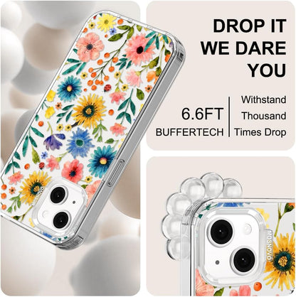 Case for iPhone 13 Pro Max, [Buffertech 6.6ft Military-Grade Drop Protection] [Anti Peel Off Tech] Clear TPU Bumper Phone Case Cover Design - Lemon - Colors E
