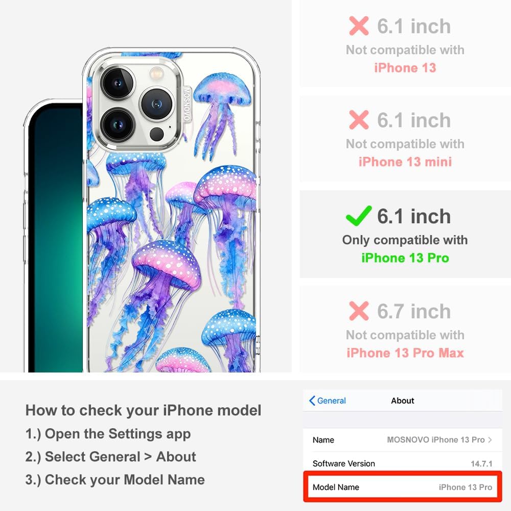 Case for iPhone 13 Pro Max, [Buffertech 6.6ft Military-Grade Drop Protection] [Anti Peel Off Tech] Clear TPU Bumper Phone Case Cover Design - Lemon - Colors E