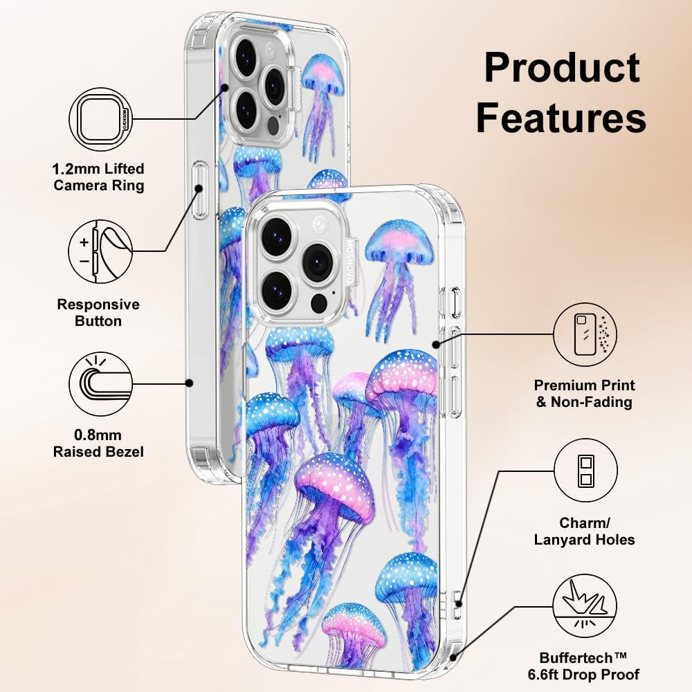 Case for iPhone 13 Pro Max, [Buffertech 6.6ft Military-Grade Drop Protection] [Anti Peel Off Tech] Clear TPU Bumper Phone Case Cover Design - Lemon - Colors E