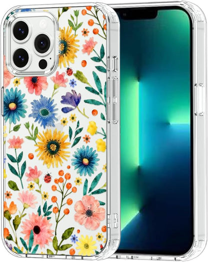 Case for iPhone 13 Pro Max, [Buffertech 6.6ft Military-Grade Drop Protection] [Anti Peel Off Tech] Clear TPU Bumper Phone Case Cover Design - Lemon - Colors E
