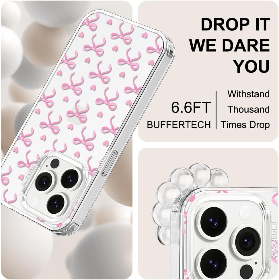 Case for iPhone 13 Pro Max, [Buffertech 6.6ft Military-Grade Drop Protection] [Anti Peel Off Tech] Clear TPU Bumper Phone Case Cover Design - Lemon - Colors E