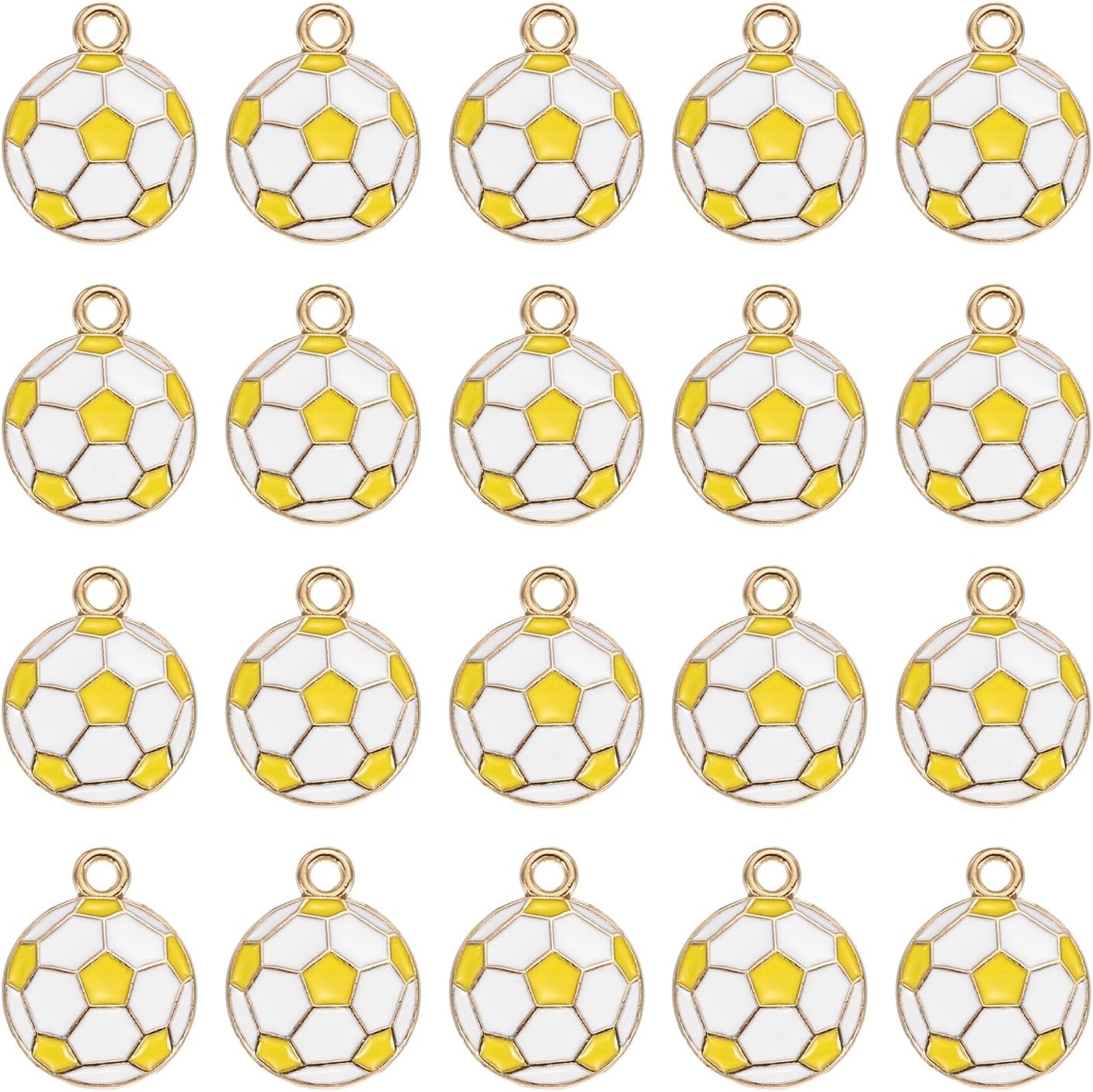 Soccer Charm Alloy Enamel Football Sports Charm Pendant Small Cute Bulk for DIY Accessories